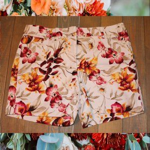 White House Black Market Floral Coastal Stretch Shorts – Size 8